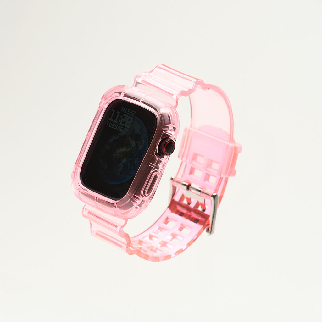 MOJO DROPS Apple Watch Full Cover Szíj Clear Babarózsaszín